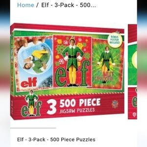 New in Box Elf 3 Pack Puzzles